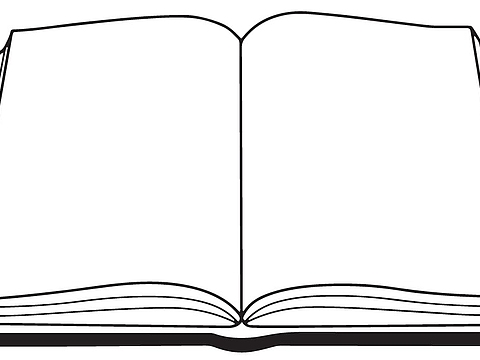 Illustration eines aufgeschlagenen und unbeschriebenen Buches.